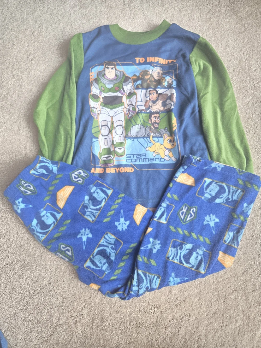 Buzz Lightyear Star Command Kids Pajama Set - Blue & Green